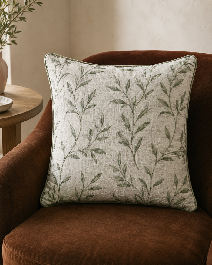 Elara Botanical Jacquard Decorative Pillow Set