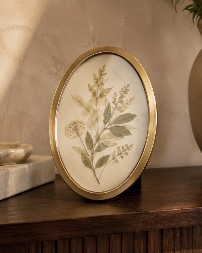 Elowen Brushed Brass Oval Frame
