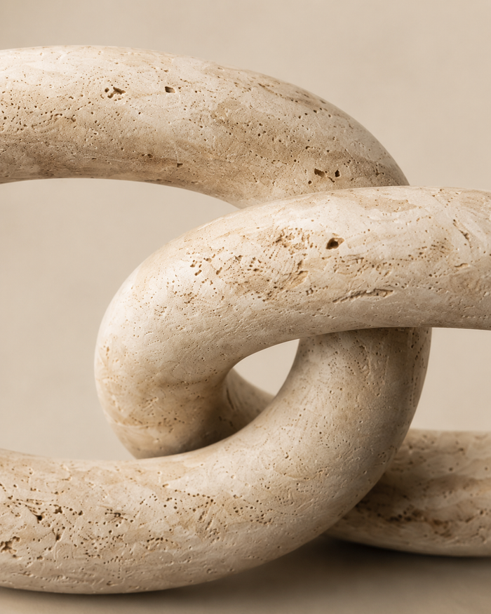 Liora Travertine Link Sculpture